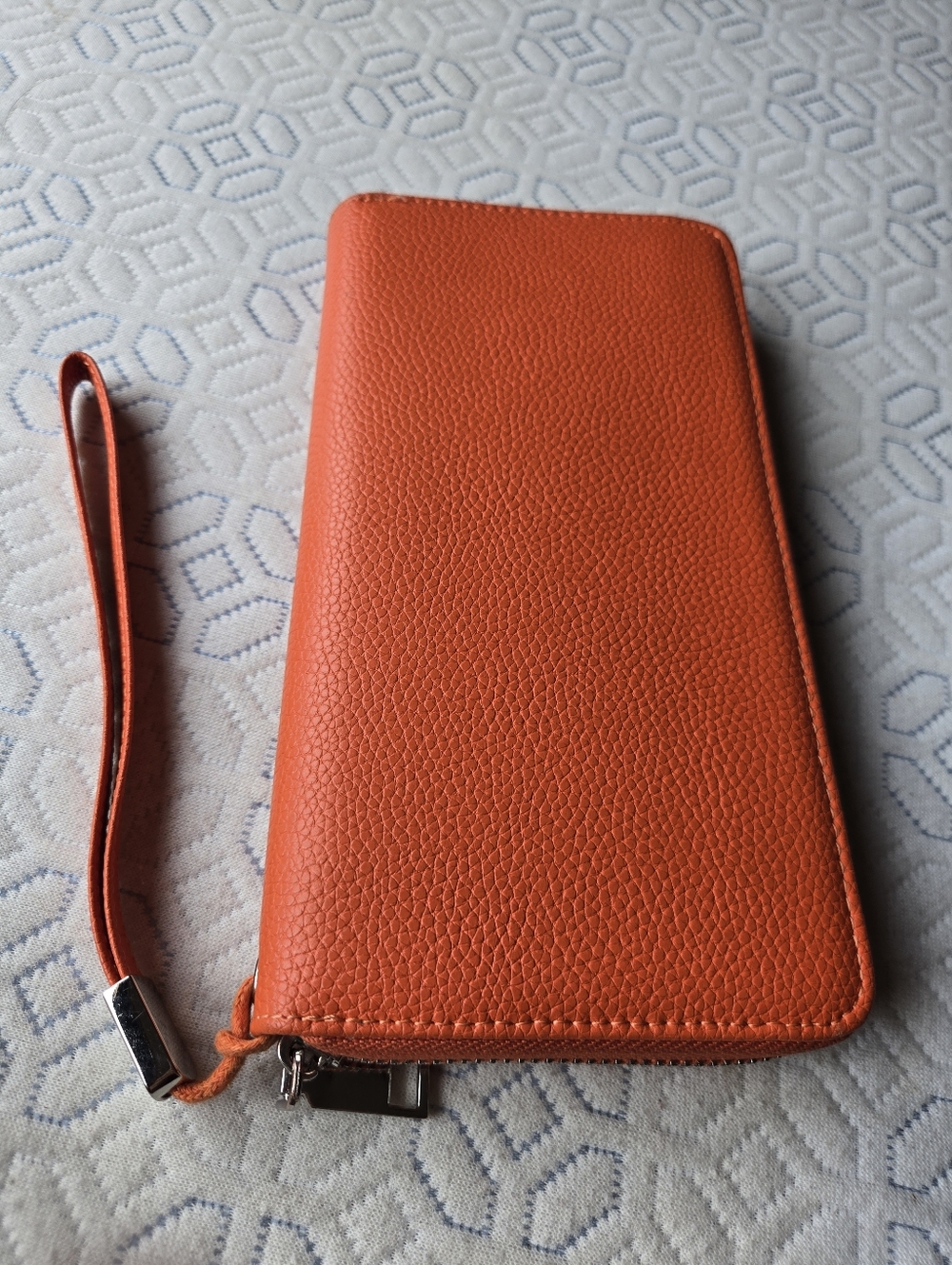 Orange Zip Wristlet Wallet - Detachable Strap - Color Like First Pic